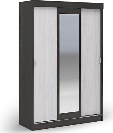 Шкаф-купе Den store Бася, 120x202х51 см, черный, бежевый