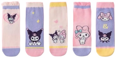 Носки Hello Kitty Kuromi и My Melody 8831 5 пар бежевый, розовый 27-32