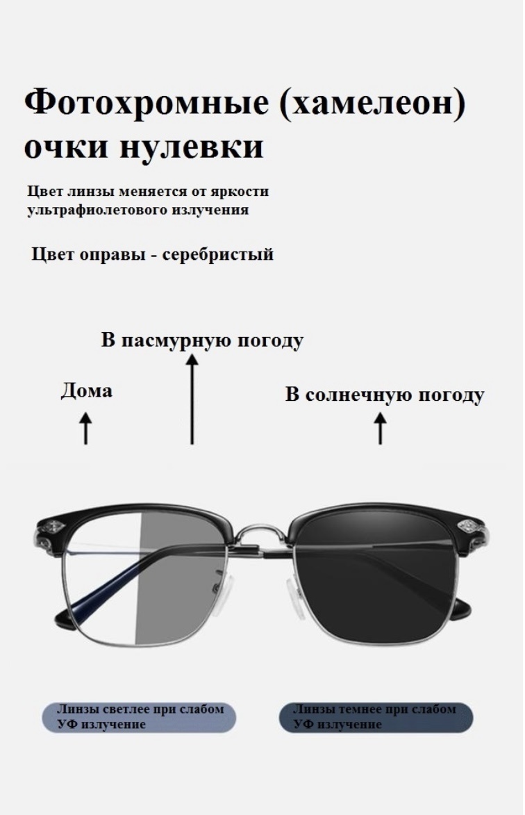 YINLE круглые фотохромные (хамелеон)