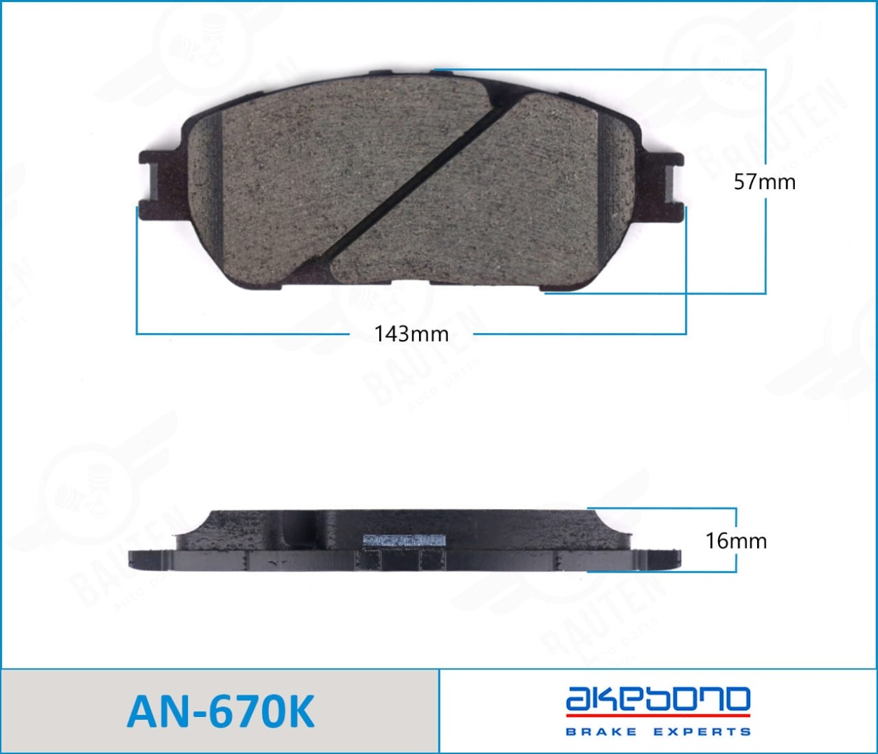Колодки AKEBONO передние AN670K 4 шт