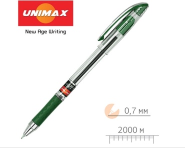 Ручка шариковая UNIMAX MAXFLOW-зелёная-с										 5 шт, 0.7 мм, цвет чернил зеленый