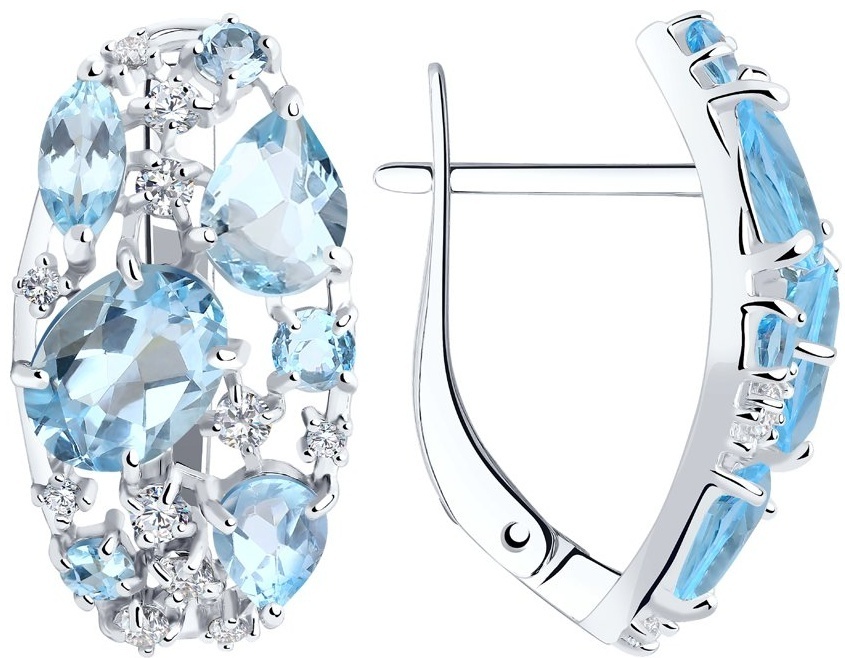 Серьги SOKOLOV EAR-SO-925-779633 вес 5.06 г серебро, топаз