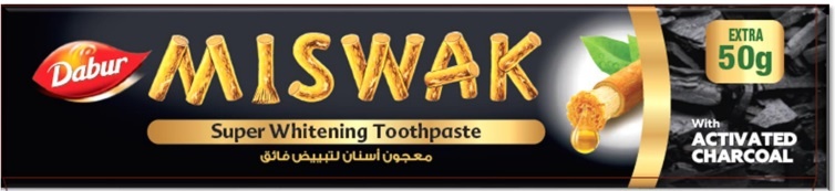 Dabur зубная паста Miswak with Charcoal 170 г