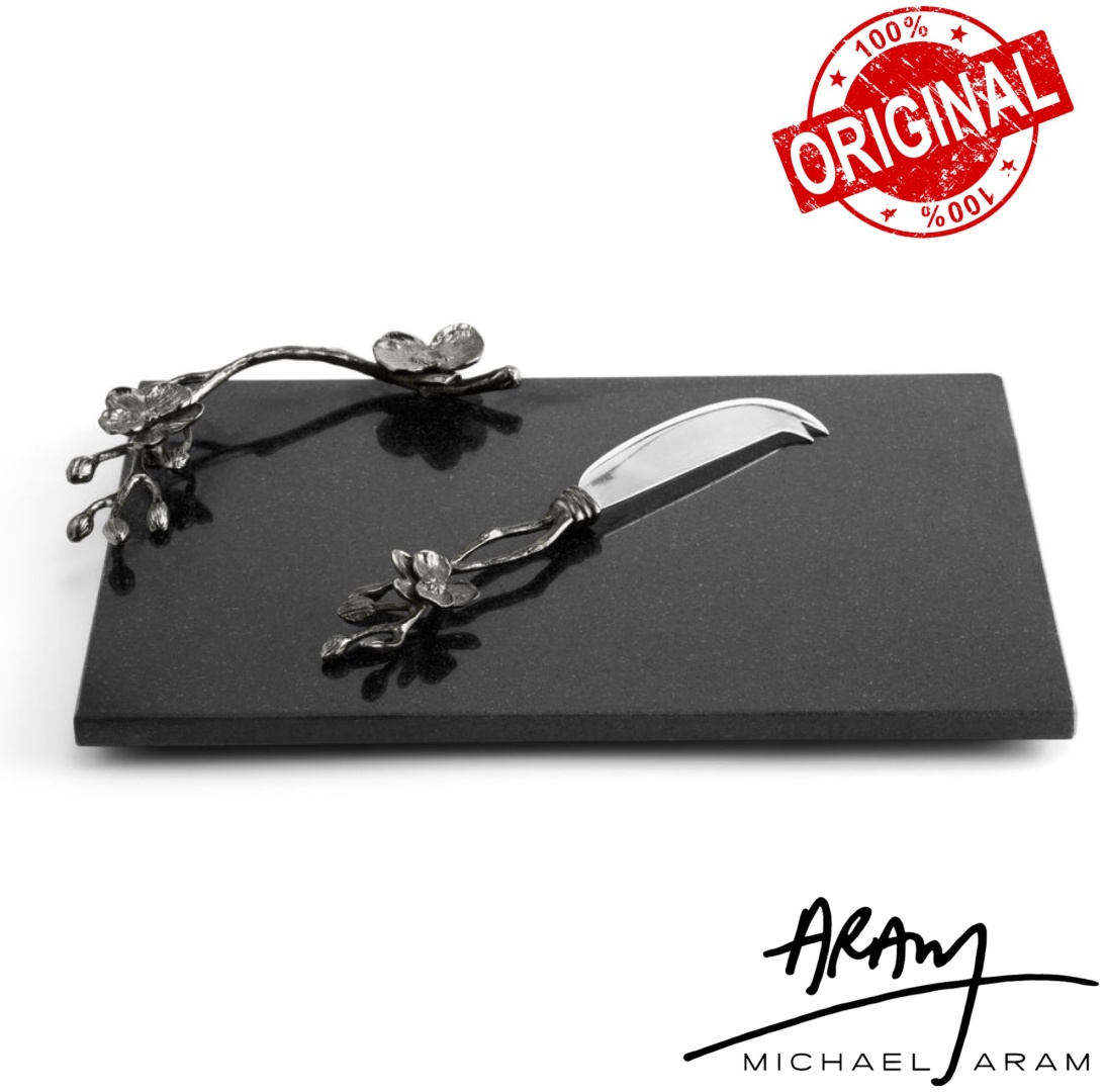 MICHAEL ARAM набор для подачи сыра Black Orchid, нержавеющая сталь, гранит