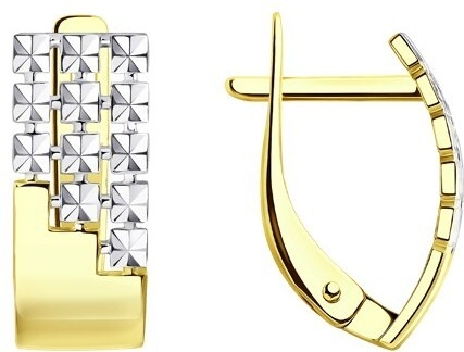 Серьги Diamant 53-120-01510-1 вес 1.805 г золото, фианит