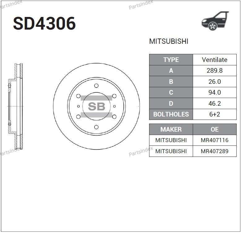 SANGSIN Диск Тормозной SD4306