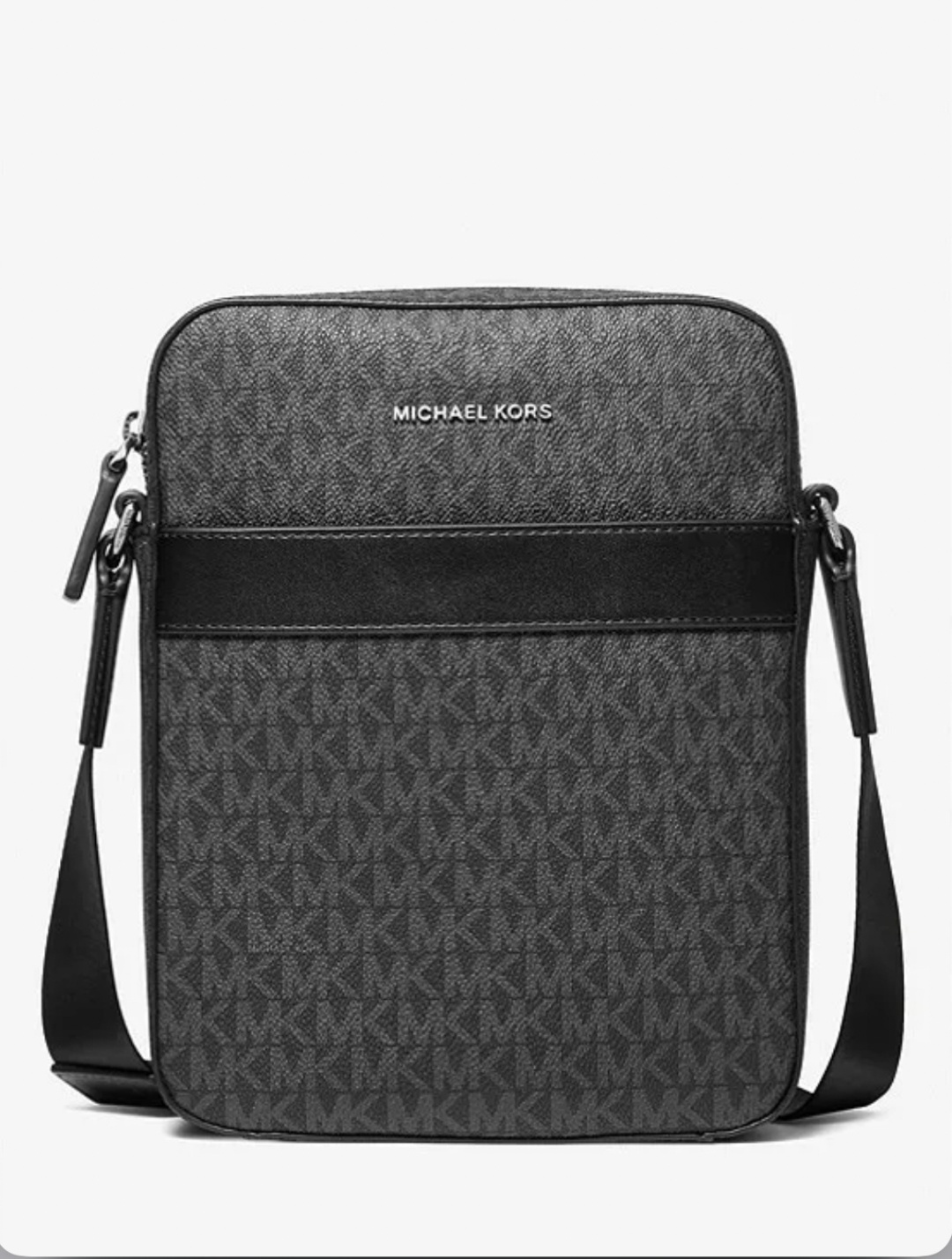 Барсетка Michael Kors натуральная кожа, канвас черный, серый