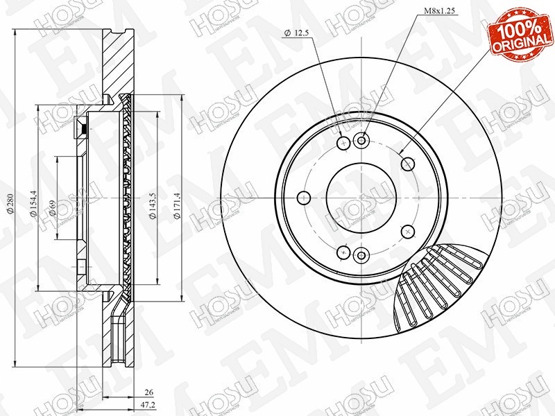 Диски HOSU передние HSDB0145