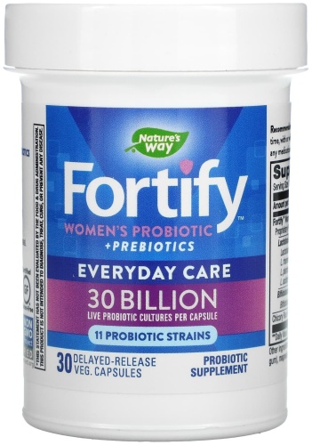Nature's Way, Fortify, женский пробиотик + пребиотики, повседневный уход, 30 миллиардов, 30 капсул