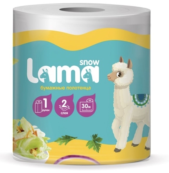 Бумажные полотенца SNOW LAMA 2-х слойные 1 шт