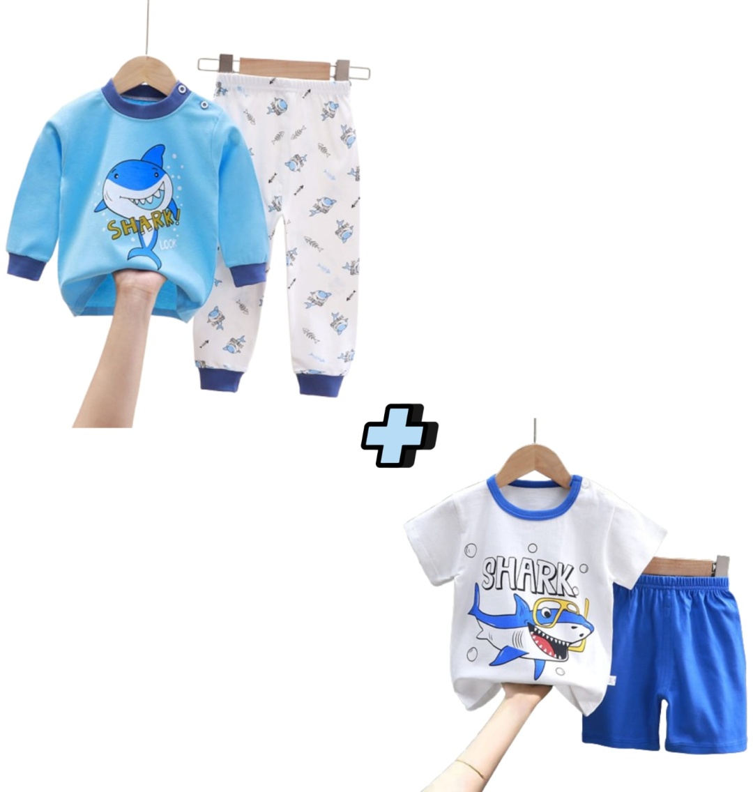 Пижама Little Angels синий, белый, голубой