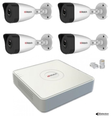 Комплект видеонаблюдения HiWatch iSelection StartSet-I4ChPoE 1920x1080
