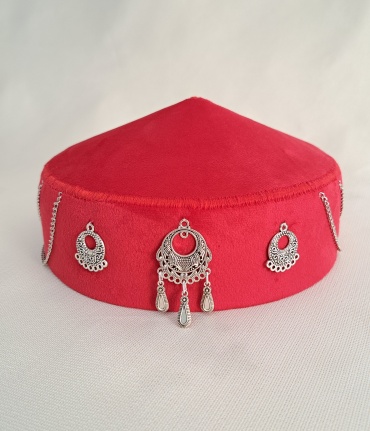 Тюбетейка HandMade размер 57, красный