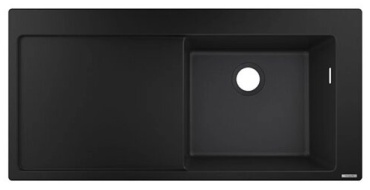 Кухонная мойка Hansgrohe 43314170 105х51х19 см, кварцевый песок, тон черный