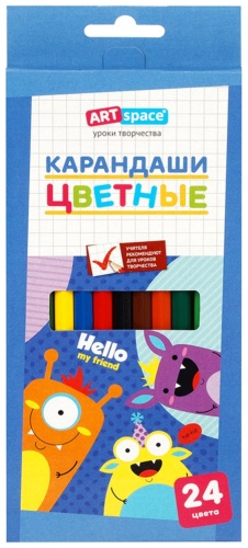 Цветной карандаш ArtSpace форма шестигранная 24 шт