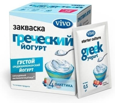 Закваска VIVO греческий йогурт 4 шт по 2 г