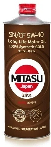 Синтетическое MITASU MJ-107 5W-40 1 л