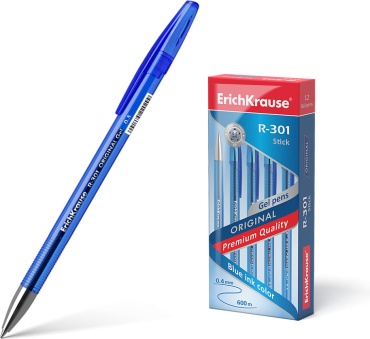 Ручка гелевая Erich Krause R-301 Gel Stick 1 шт, 0.5 мм, цвет чернил синий