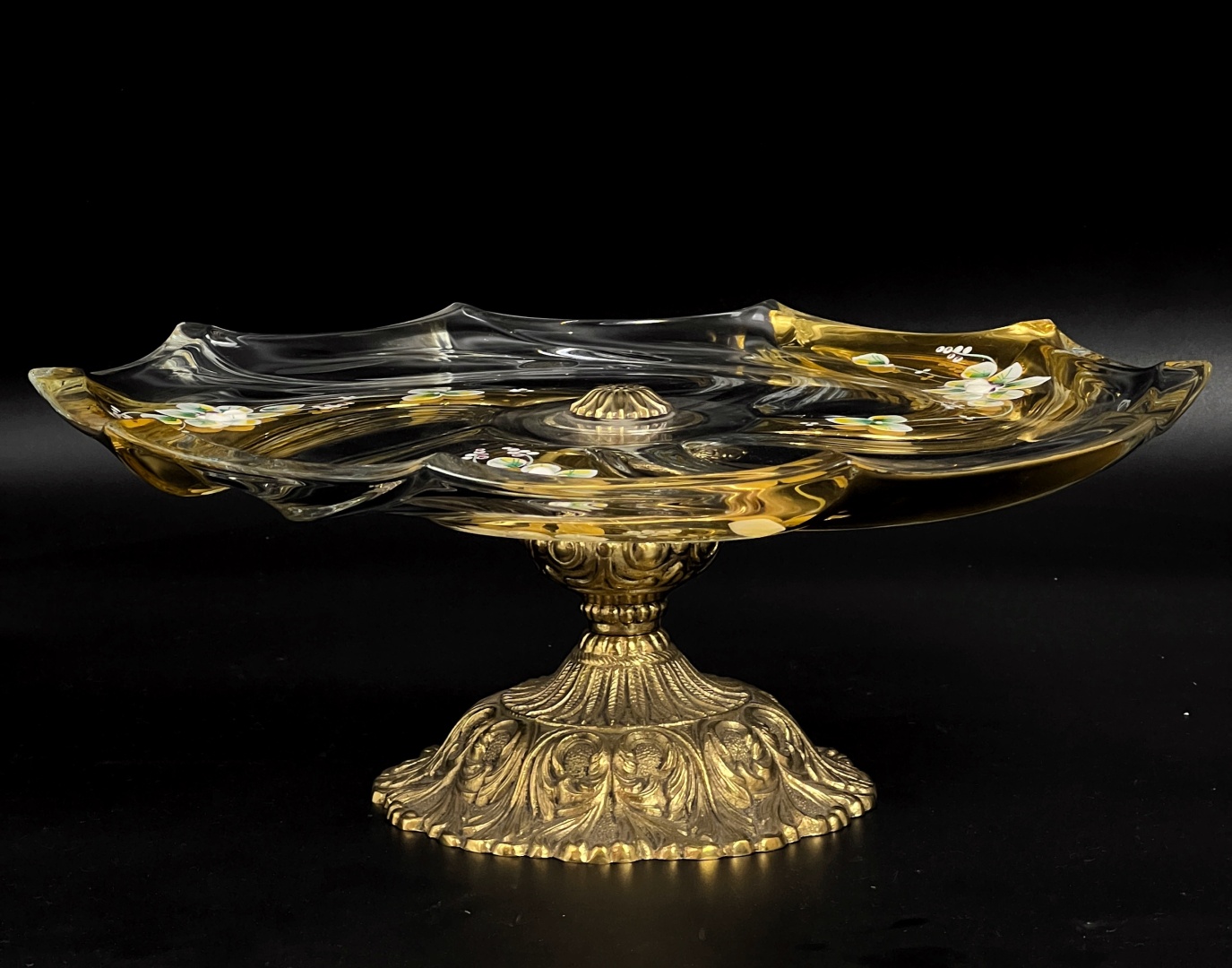 Блюдо Gold Crystal 34х34 см, металл, хрусталь, 1 шт