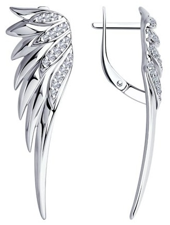 Серьги SOKOLOV 94025014 вес 4.97 г серебро, фианит