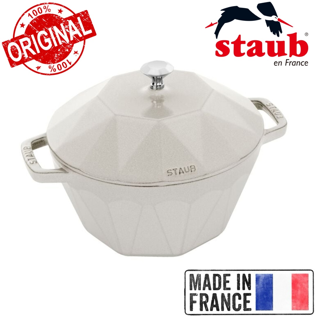 Кастрюля 2.7 л, Staub France White Truffle 22 см чугун