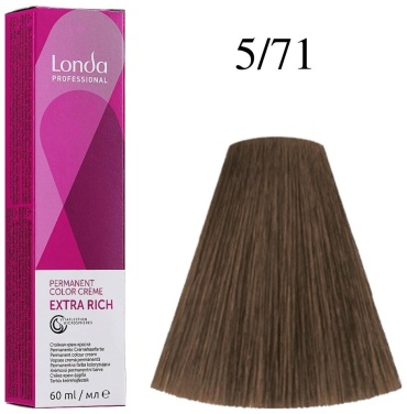 Londa Professional Extra Rich 5/71 светлый шатен коричнево-пепельный крем-краска 60 мл