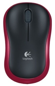 Мышь Logitech Wireless Mouse M185 черный-красный