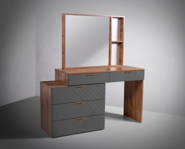 Туалетный столик Lux 140x45x145 см, ЛДСП, МДФ, коричневый