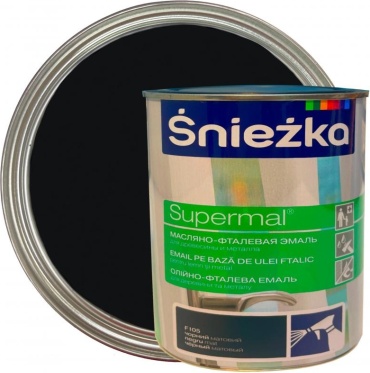 Sniezka эмаль матовая Supermal 0.8 кг, тон черный