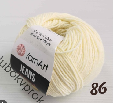 Моток YarnArt Jeans 86 Светло желтый (бледно желтый) 160 м 50 г