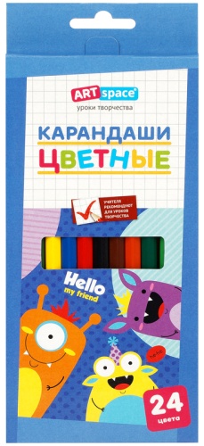 Цветной карандаш ArtSpace форма шестигранная 24 шт