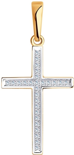 Крестик LUXOR JEWELRY 1030492 вес 1.14 г золото, бриллиант