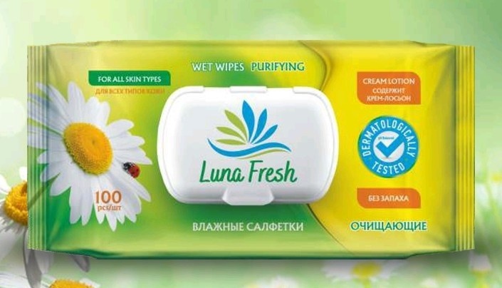 Влажные салфетки BILAL Luna Fresh 100 шт