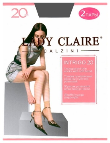 Носки LADY CLAIRE 2 пары серый универсальный