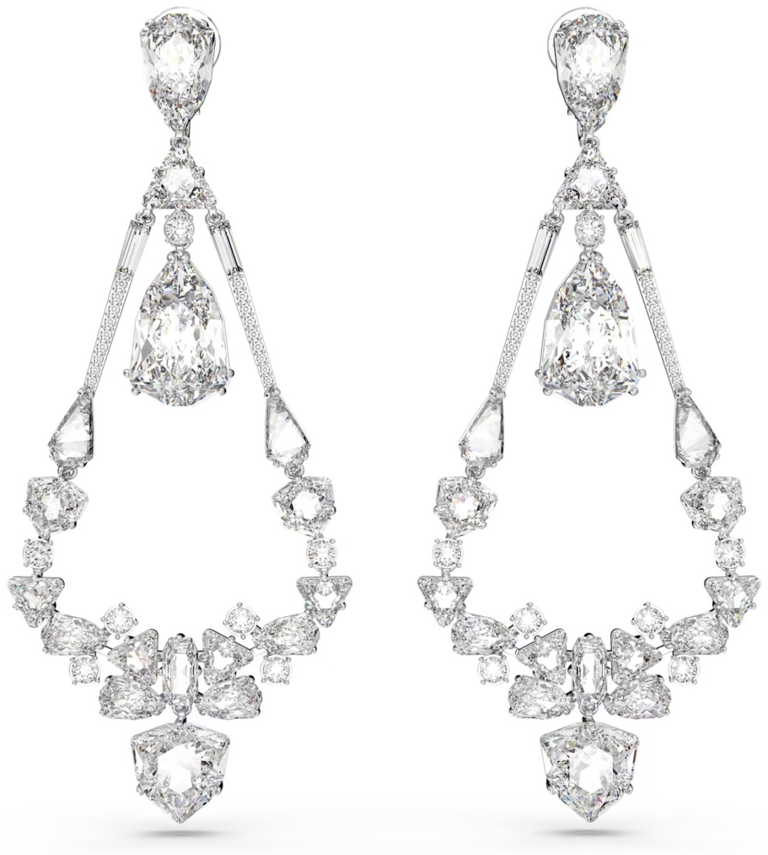 Клипсы Swarovski ювелирный сплав, кристаллы Swarovski