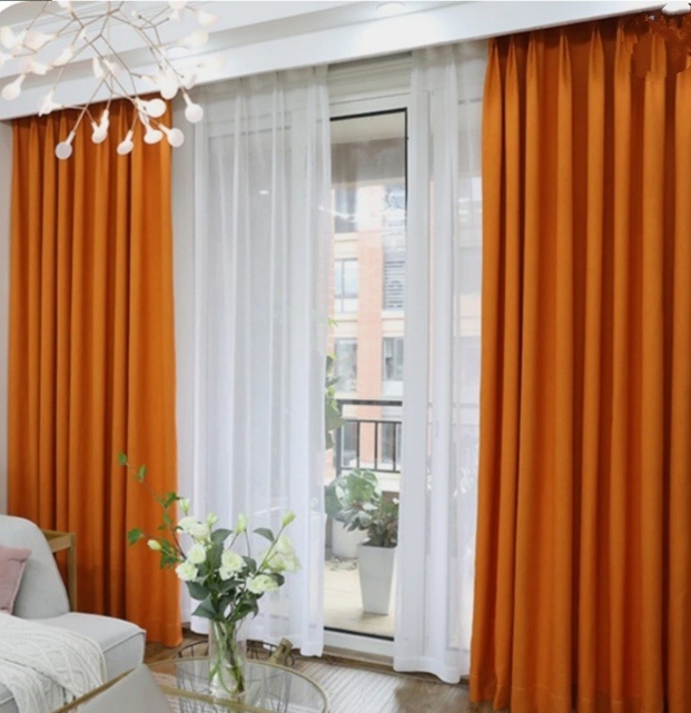 Занавеска Kerbez Home Design 600x250 см 4 шт, лен, оранжевый