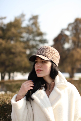 Бейсболка Sara Hats размер универсальный, бежевый, коричневый