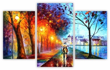 Фиолетовый слон Дождливая аллея 80x130 см
