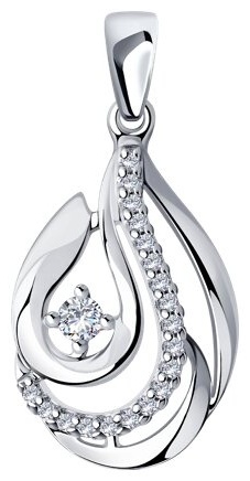 Подвеска Diamant 94-130-00725-1 вес 1.21 г серебро, фианит