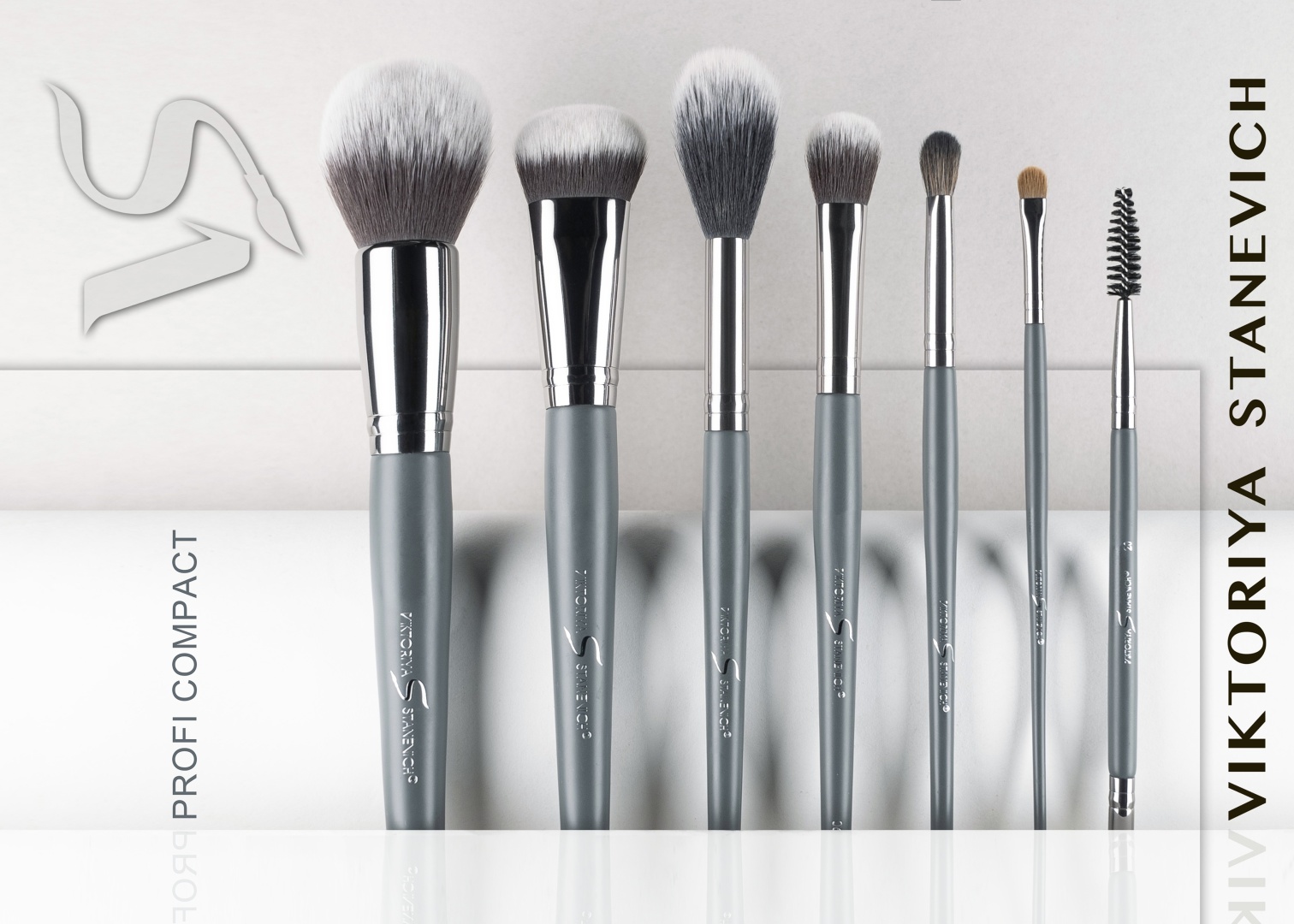 VIKTORIYA STANEVICH набор кистей для макияжа Grey collection Profi Compact 7 шт