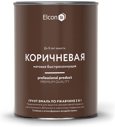 Elcon алкидная 3в1 быстросохнущая 0.8 л, коричневый цвет
