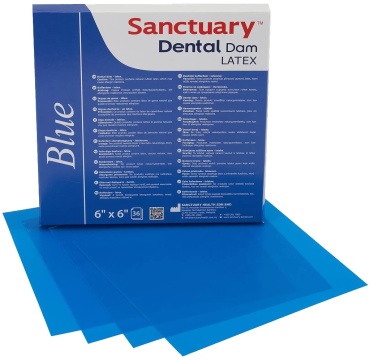 Sanctuary Records коффердам платки Dental Dam LATEX Blue Medium, синий средней плотности