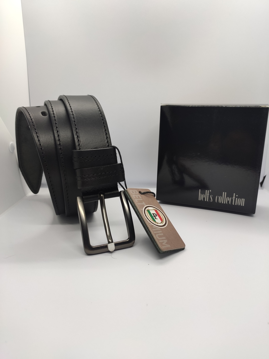 Ремень Belt Premium натуральная кожа 120 см черный