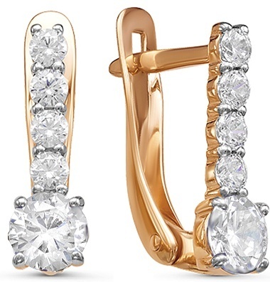 Серьги Lucente EAR-LU-585-618488 вес 1.56 г золото, фианит