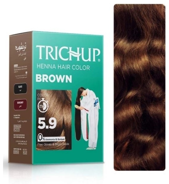 Коричневая краска на основе хны Trichup, 6×10 гр