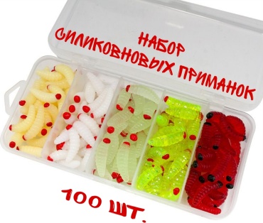 Мягкая приманка Рыбалка с Михалычем OP100 100 шт желтый, белый, зеленый, красный