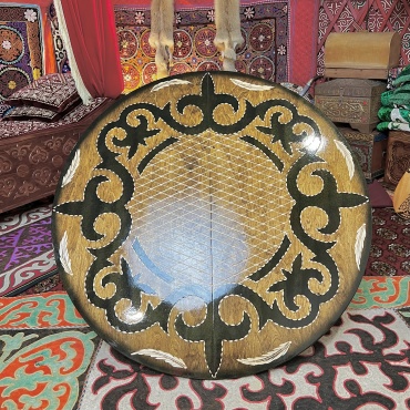 Жер стол Казахский, 120х120x35 см, фанера, коричневый