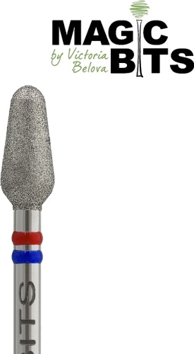 Насадка MAGIC BITS бутон фреза cuticle clean насечка красная, синяя 1 шт