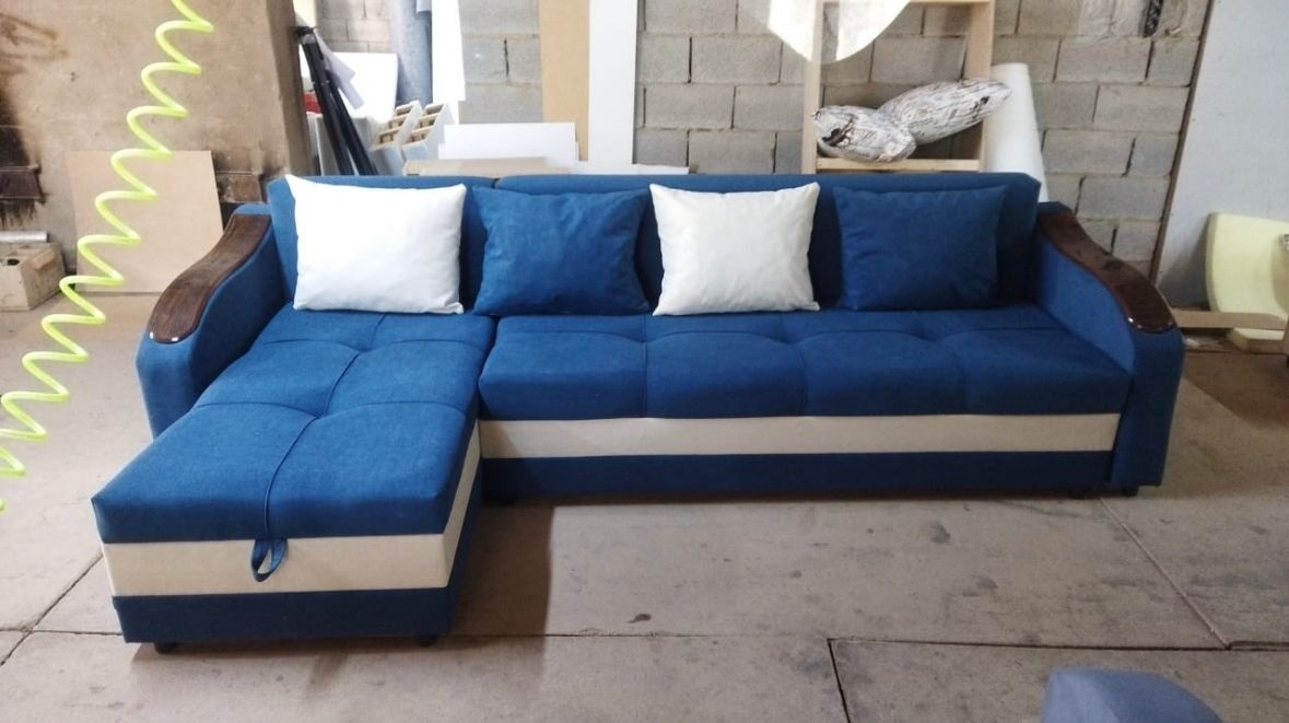 Купить Soft market Комфорт 14 диван, обивка велюр, 70x285x70 см, синий ...