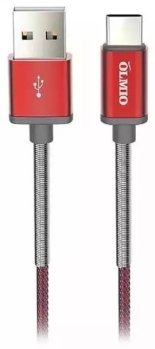 Кабель OLMIO USB 2.0 (M), USB TypeC (M), 1.2 м, красный